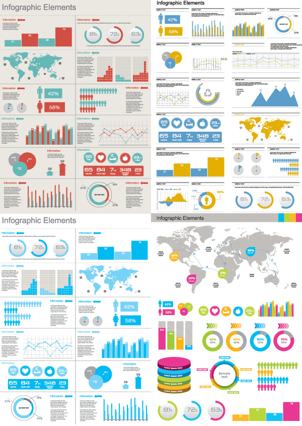 Business information data map pie charts maps Information maps icons graphs data charts bar charts   