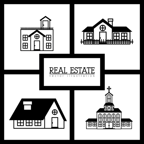 Creative real estate illustration vectors 01 real estate Estate creative   