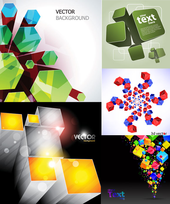 Creative cube background Vector Graphic stereo hexagonal cylinder cube colorful background   