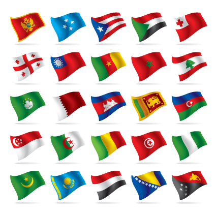 Different World Flags elements vector 04 world flags elements element different   