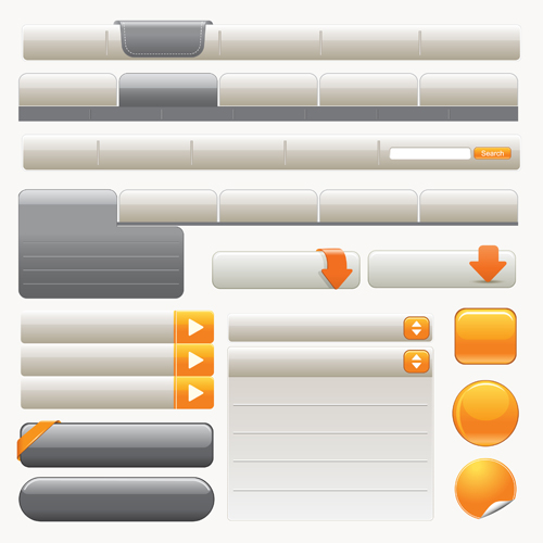 Gray website navigation buttons creative vector website navigation gray creative buttons button   