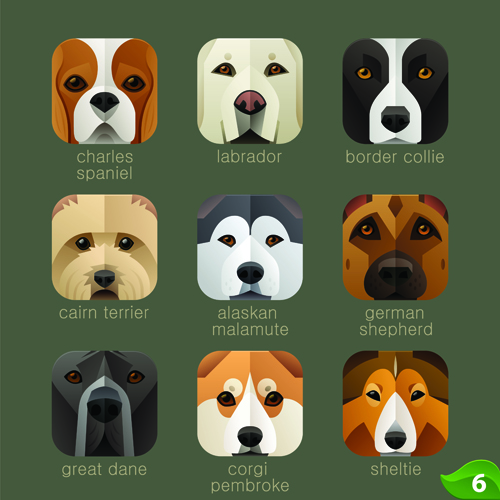 Funny animal icons flat style vector 06 icons funny Animal   