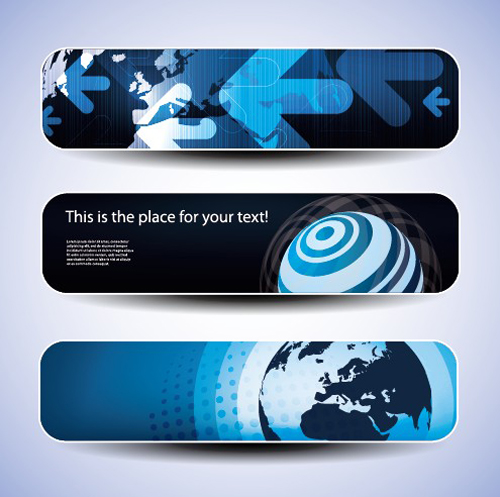 Blue concept banner vector graphic set 02 concept blue banner   