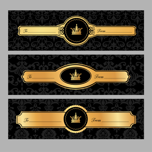 Luxury crown banners vector 02 luxury crown banner   