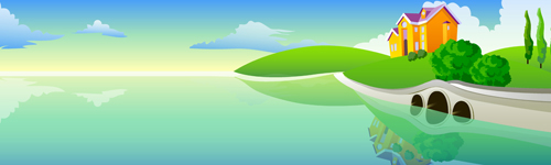 Beautiful cartoon landscapes vector set 03 landscape cartoon beautiful   