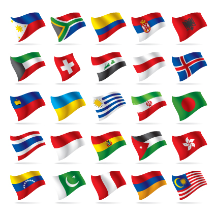 Different World Flags elements vector 03 world flags elements element different   