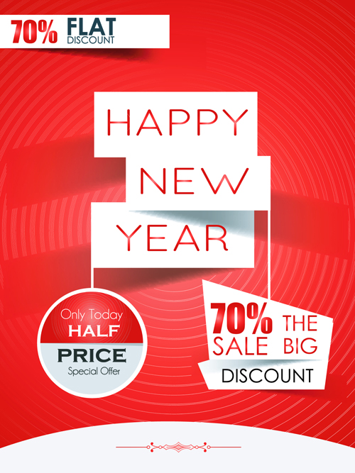 Original design 2015 new year discount flyer cover vector 03 original new year flyer discount cover 2015   