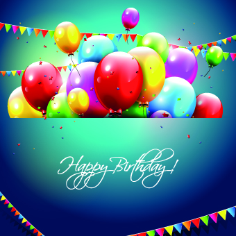 Colored Happy Birthday balloons vector 05 happy birthday happy colored balloons balloon   