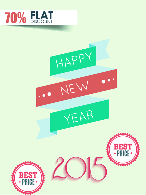 Original design 2015 new year discount flyer cover vector 02 original new year flyer discount cover 2015   