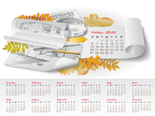 Set of Creative Calendar 2013 design vector 01 creative calendar 2013   