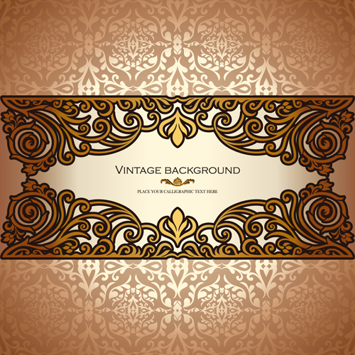 Vintage floral luxury background vectors 01 vintage luxury background vector background   