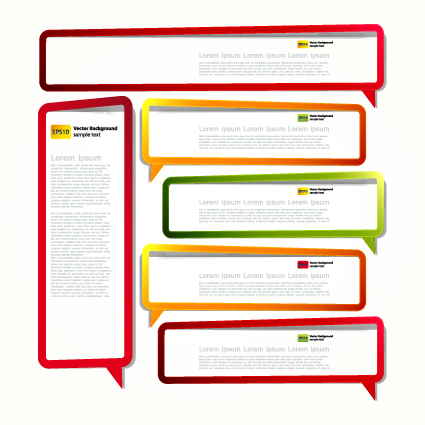 Color Hollow Speech Bubbles for text design vector 09 speech bubbles speech Hollow color bubbles bubble   