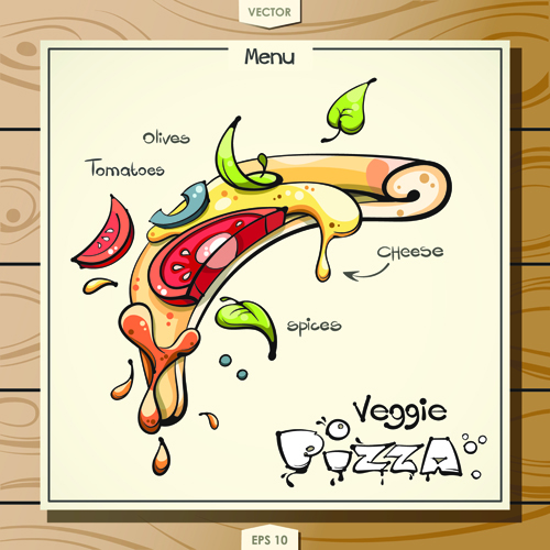 Funny pizza menu design vector 01 pizza menu funny   