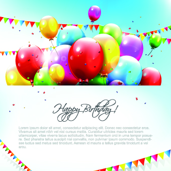 Colored Happy Birthday balloons vector 06 happy birthday happy colored balloons balloon   