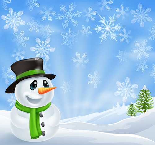 Cute Xmas Snowman design elements vector set 07 xmas snowman elements element cute   