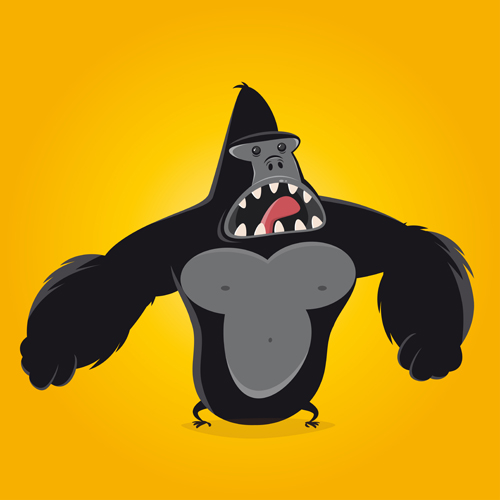 Amusing gorilla cartoon styles vector 03 gorilla cartoon Amusing   