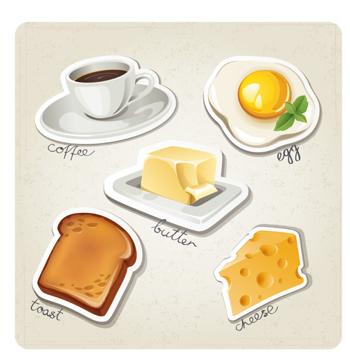 Different breakfast food vector icons material 01 material icons icon food different breakfast   