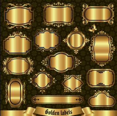 Blank golden labels creative vector labels label golden creative blank   