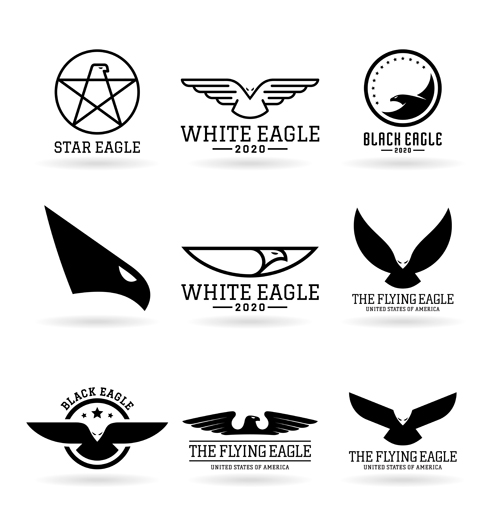 Eagles logos huge collection vectors 04 logos Huge collection eagles   
