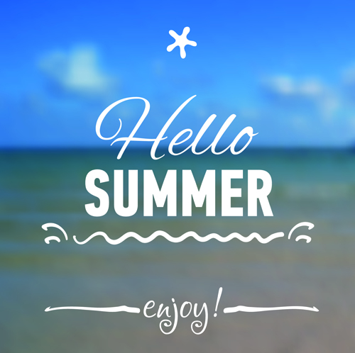 Hello summer blurred background 04 vector summer red background blurred background   