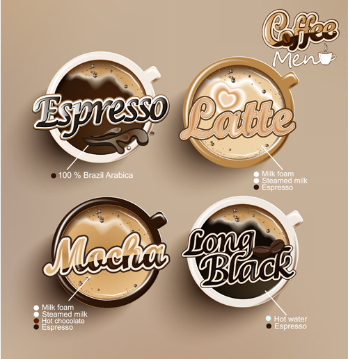 Modern coffee labels with elements vector 01 modern labels label elements element coffee   