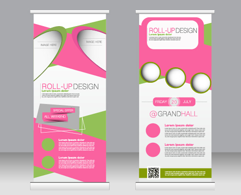 Exhibition advertising vertical banner vectors set 02 vertical Exhibition banner advertising   