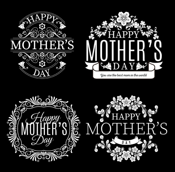 White mother's day labels vector 31797   