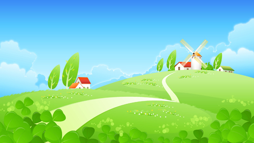 Beautiful cartoon landscapes vector set 11 landscape cartoon beautiful   