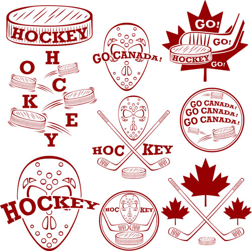 Canada hockey logos vector set logos hockey Canada   