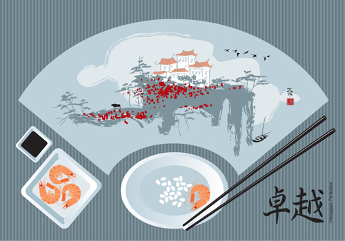 Sushi Menu cover design vector 05 Sushi menu cover   