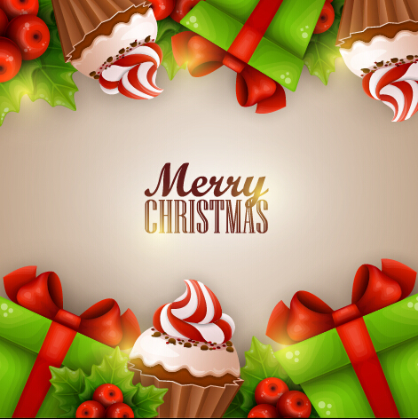 Creative christmas sweet with gift cards vector 01 sweet gift cards creative christmas   