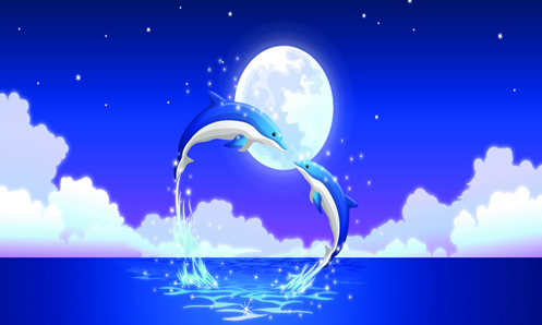 Romantic Dolphin background vector romantic roman dolphin background vector background   