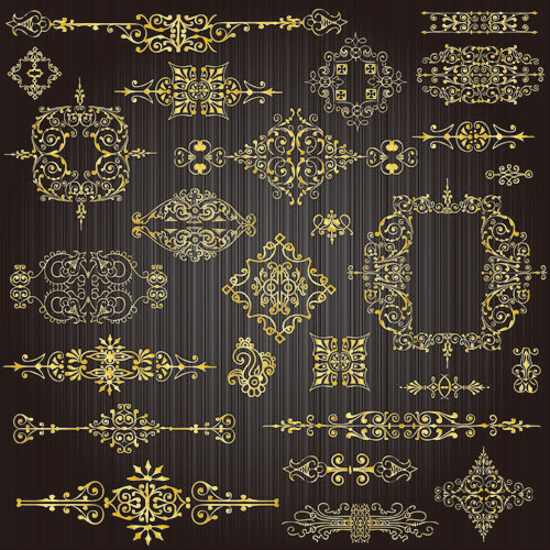 free vector Golden Lacy Pattern 04 pattern lacy golden   