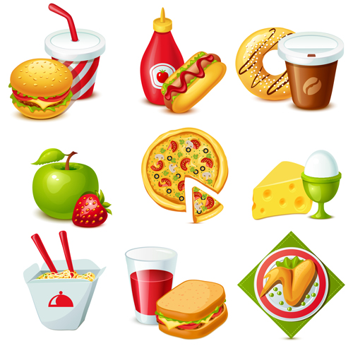 Fast food and drinks design vectors 02 fast food drink   