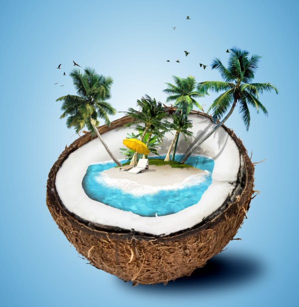 Creative tropical travel psd background tropical travel creative background   