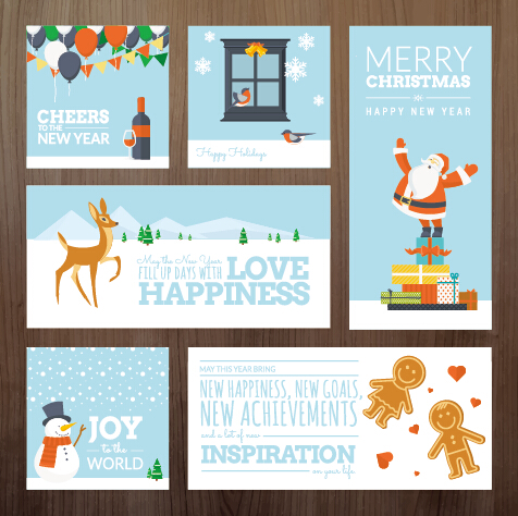 2015 xmas and new year greeting cards kit vector 03 new year kit greeting cards 2015   