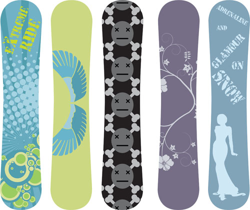 Modern snowboard vector template design 02 template snowboard modern   