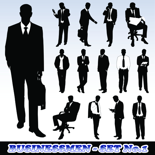 Silhouettes of businesspeople design vector graphics 01 silhouettes silhouette businesspeople   