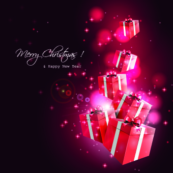 Christmas and New Year Gift box vector background Vector Background new year gift box christmas background   