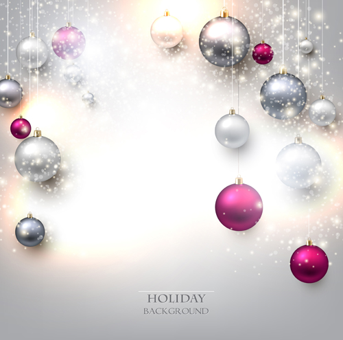 Shiny holiday baubles vector background 03 shiny holiday baubles background   