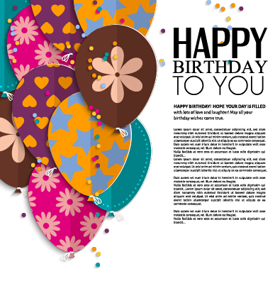 Template birthday greeting card vector material 02 greeting card vector card birthday   