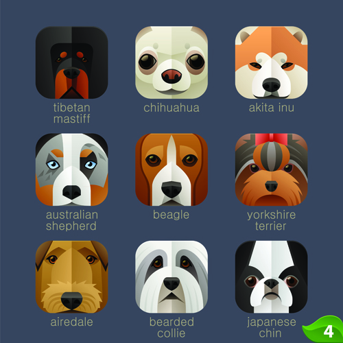 Funny animal icons flat style vector 03 icons funny Animal   