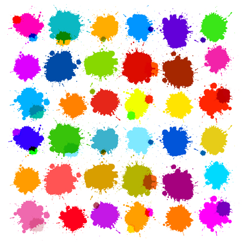 Colorful blot spatter vector design set 15 spatter colorful Blot   