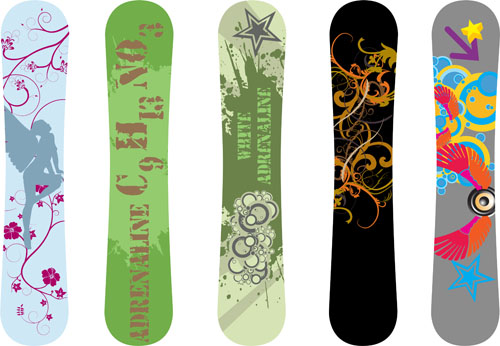 Modern snowboard vector template design 01 template snowboard modern   