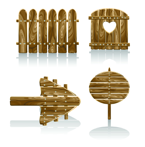 Shiny wooden signs set vector 03 wooden wood signs shiny   