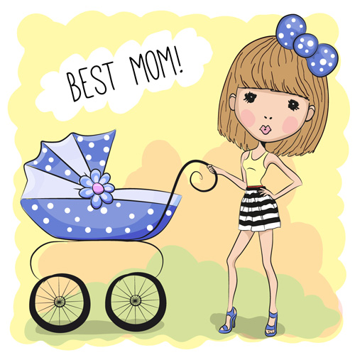 Design cute baby cards vectors set 11 cute cards baby   