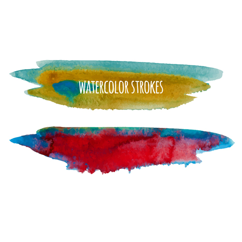 Watercolor strokes vector brushes set 07 watercolor strokes brushes   