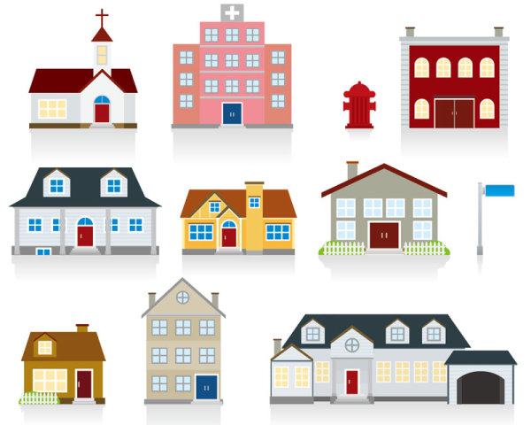 Different cartoon Houses elements vector 03 houses house elements element different cartoon   