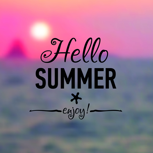 Hello summer blurred background 02 vector summer red background blurred background   