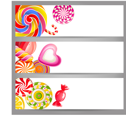 Cute sweets banners vector sweets banners   